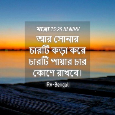 Picture 04 - যাত্ৰা 25:26 BENIRV - আর সোনার চারটি - Bible Verse Picture
