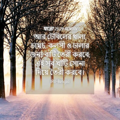 Picture 04 - যাত্ৰা 25:29 BENIRV - আর টেবিলের থালা, - Bible Verse Picture