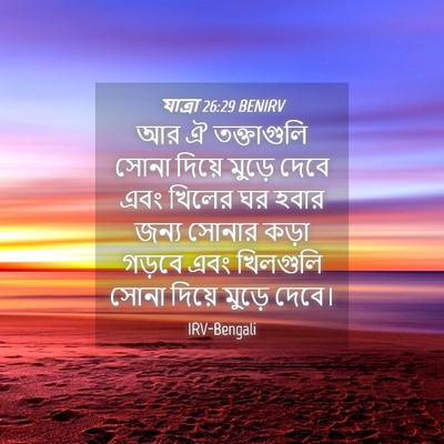 Picture 04 - যাত্ৰা 26:29 BENIRV - আর ঐ তক্তাগুলি - Bible Verse Picture