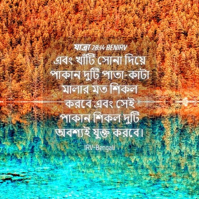 Picture 04 - যাত্ৰা 28:14 BENIRV - এবং খাঁটি সোনা - Bible Verse Picture