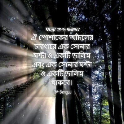 Picture 04 - যাত্ৰা 28:34 BENIRV - ঐ পোশাকের আঁচলের - Bible Verse Picture