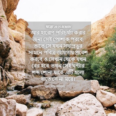Picture 04 - যাত্ৰা 28:35 BENIRV - আর হারোণ - Bible Verse Picture