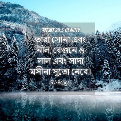 Picture 04 - যাত্ৰা 28:5 BENIRV - তারা সোনা এবং নীল, - Bible Verse Picture