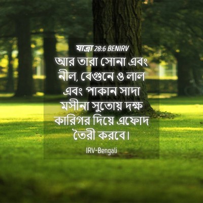 Picture 04 - যাত্ৰা 28:6 BENIRV - আর তারা সোনা এবং - Bible Verse Picture