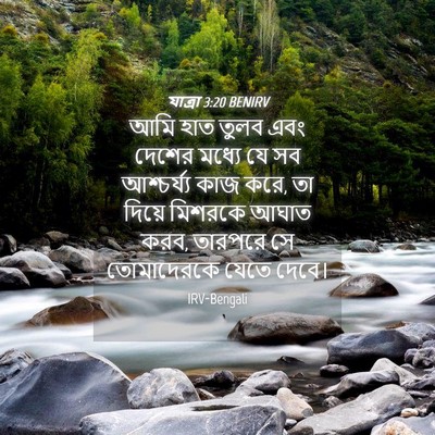 Picture 04 - যাত্ৰা 3:20 BENIRV - আমি হাত তুলব এবং - Bible Verse Picture