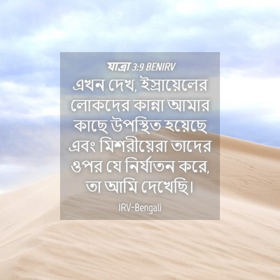 Picture 04 - যাত্ৰা 3:9 BENIRV - এখন দেখ, - Bible Verse Picture
