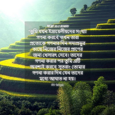Picture 04 - যাত্ৰা 30:12 BENIRV - “তুমি যখন - Bible Verse Picture