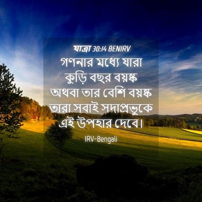 Picture 04 - যাত্ৰা 30:14 BENIRV - গণনার মধ্যে যারা - Bible Verse Picture
