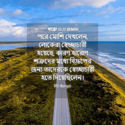 Picture 04 - যাত্ৰা 32:25 BENIRV - পরে মোশি দেখলেন, - Bible Verse Picture
