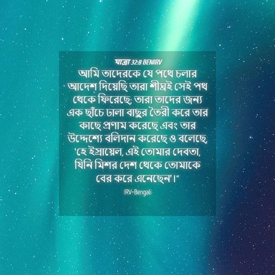 Picture 04 - যাত্ৰা 32:8 BENIRV - আমি তাদেরকে যে পথে - Bible Verse Picture