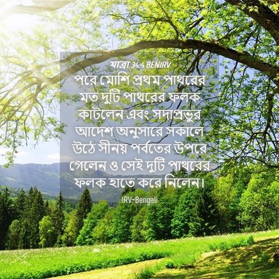 Picture 04 - যাত্ৰা 34:4 BENIRV - পরে মোশি প্রথম - Bible Verse Picture