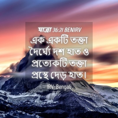 Picture 04 - যাত্ৰা 36:21 BENIRV - এক একটি তক্তা - Bible Verse Picture