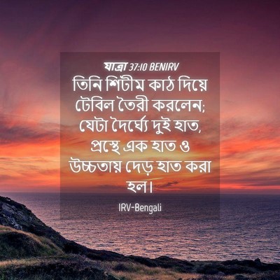 Picture 04 - যাত্ৰা 37:10 BENIRV - তিনি শিটীম কাঠ - Bible Verse Picture