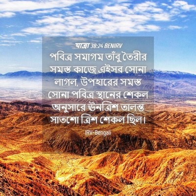 Picture 04 - যাত্ৰা 38:24 BENIRV - পবিত্র সমাগম - Bible Verse Picture