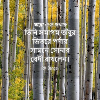 Picture 04 - যাত্ৰা 40:26 BENIRV - তিনি সমাগম তাঁবুর - Bible Verse Picture