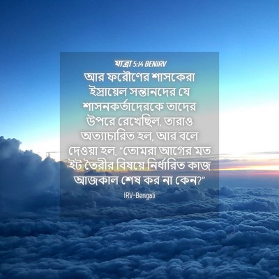 Picture 04 - যাত্ৰা 5:14 BENIRV - আর ফরৌণের শাসকেরা - Bible Verse Picture