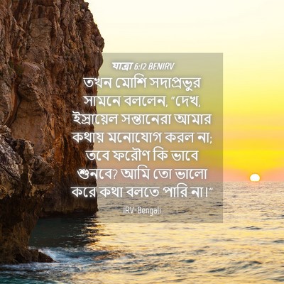 Picture 04 - যাত্ৰা 6:12 BENIRV - তখন মোশি - Bible Verse Picture