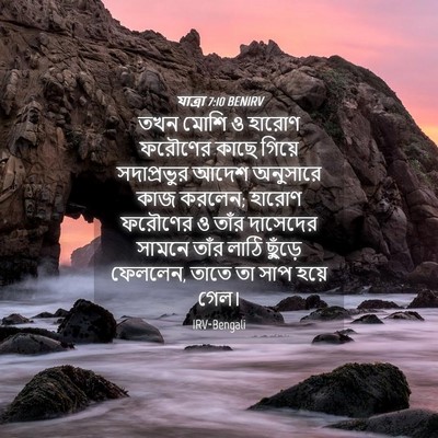 Picture 04 - যাত্ৰা 7:10 BENIRV - তখন মোশি ও হারোণ - Bible Verse Picture