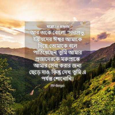 Picture 04 - যাত্ৰা 7:16 BENIRV - আর তাকে বোলো, - Bible Verse Picture