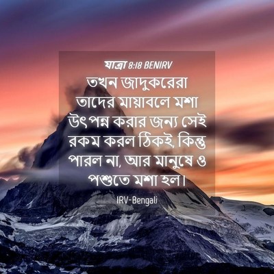Picture 04 - যাত্ৰা 8:18 BENIRV - তখন জাদুকরেরা - Bible Verse Picture