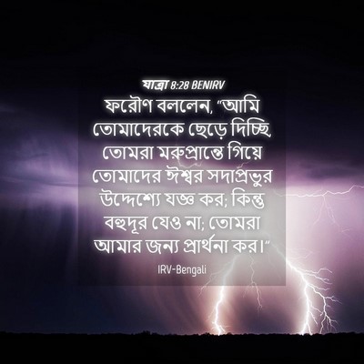 Picture 04 - যাত্ৰা 8:28 BENIRV - ফরৌণ বললেন, “আমি - Bible Verse Picture