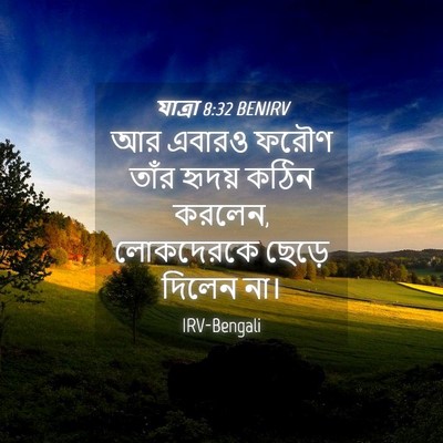 Picture 04 - যাত্ৰা 8:32 BENIRV - আর এবারও ফরৌণ তাঁর - Bible Verse Picture