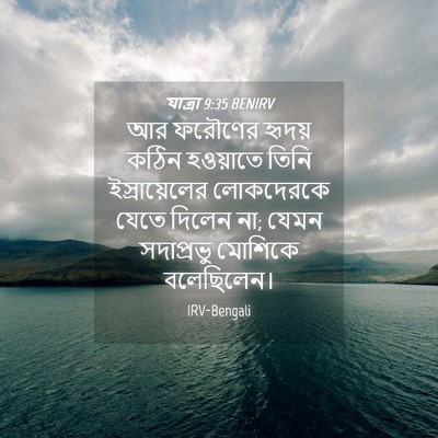 Picture 04 - যাত্ৰা 9:35 BENIRV - আর ফরৌণের হৃদয় - Bible Verse Picture