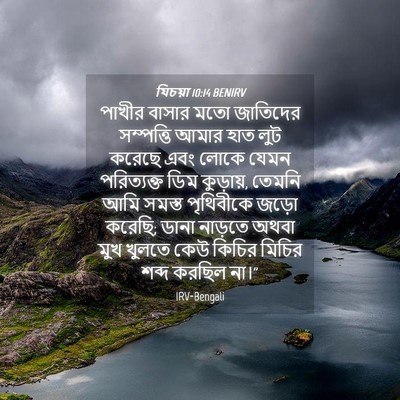 Picture 04 - যিচয়া 10:14 BENIRV - পাখীর বাসার মতো - Bible Verse Picture
