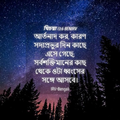 Picture 04 - যিচয়া 13:6 BENIRV - আর্তনাদ কর, কারণ - Bible Verse Picture