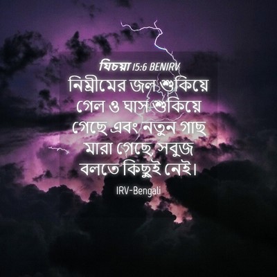 Picture 04 - যিচয়া 15:6 BENIRV - নিম্রীমের জল - Bible Verse Picture