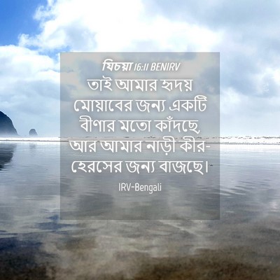 Picture 04 - যিচয়া 16:11 BENIRV - তাই আমার হৃদয় - Bible Verse Picture