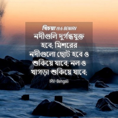 Picture 04 - যিচয়া 19:6 BENIRV - নদীগুলি - Bible Verse Picture