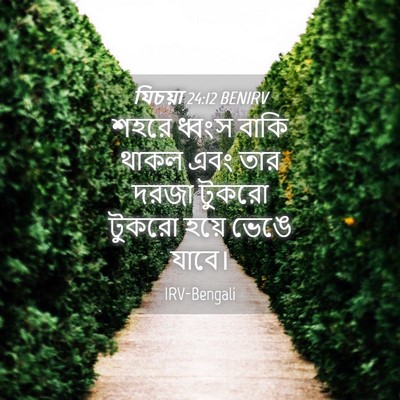 Picture 04 - যিচয়া 24:12 BENIRV - শহরে ধ্বংস বাকি - Bible Verse Picture