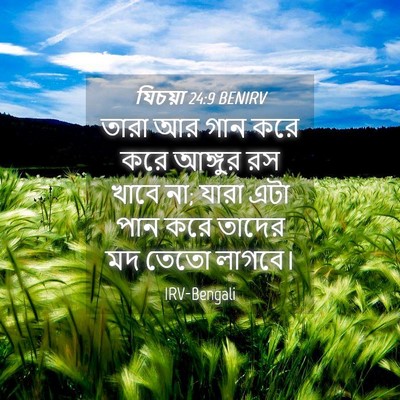 Picture 04 - যিচয়া 24:9 BENIRV - তারা আর গান করে করে - Bible Verse Picture