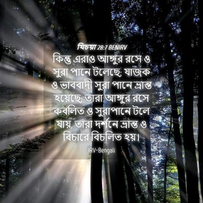Picture 04 - যিচয়া 28:7 BENIRV - কিন্তু এরাও - Bible Verse Picture