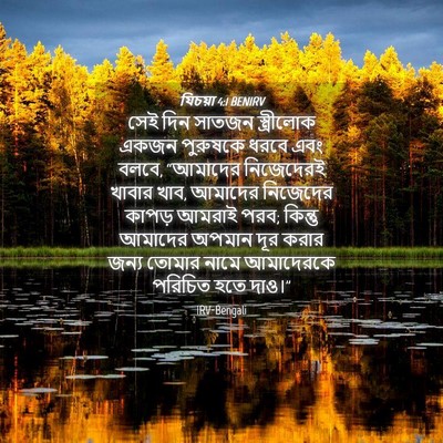 Picture 04 - যিচয়া 4:1 BENIRV - সেই দিন সাতজন - Bible Verse Picture