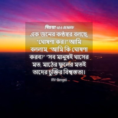 Picture 04 - যিচয়া 40:6 BENIRV - এক জনের কণ্ঠস্বর - Bible Verse Picture