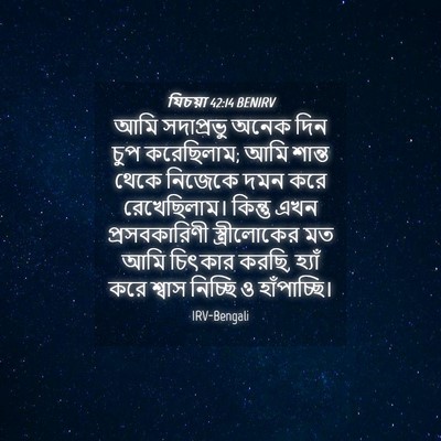 Picture 04 - যিচয়া 42:14 BENIRV - আমি সদাপ্রভু অনেক - Bible Verse Picture