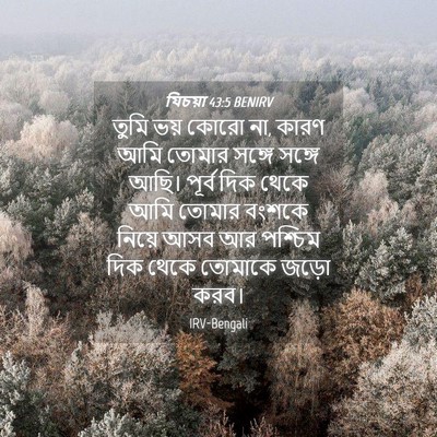 Picture 04 - যিচয়া 43:5 BENIRV - তুমি ভয় কোরো না, - Bible Verse Picture