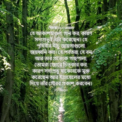 Picture 04 - যিচয়া 44:23 BENIRV - হে আকাশমণ্ডল, গান - Bible Verse Picture
