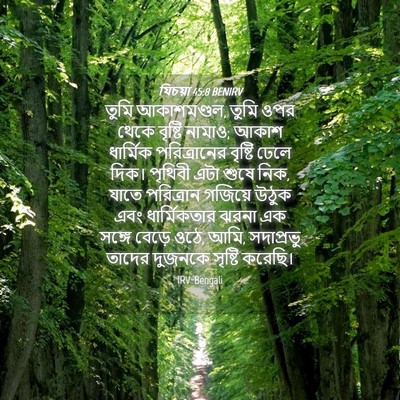 Picture 04 - যিচয়া 45:8 BENIRV - তুমি আকাশমণ্ডল, - Bible Verse Picture