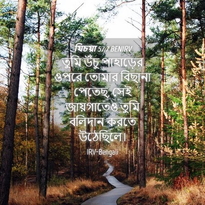 Picture 04 - যিচয়া 57:7 BENIRV - তুমি উঁচু - Bible Verse Picture