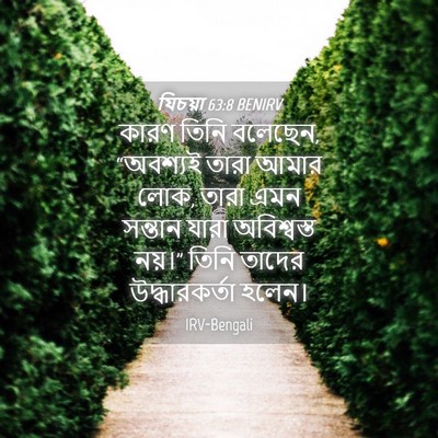 Picture 04 - যিচয়া 63:8 BENIRV - কারণ তিনি বলেছেন, - Bible Verse Picture