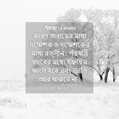 Picture 04 - যিচয়া 7:8 BENIRV - কারণ অরামের মাথা - Bible Verse Picture