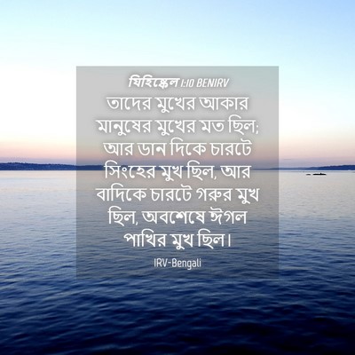 Picture 04 - যিহিষ্কেল 1:10 BENIRV - তাদের মুখের আকার - Bible Verse Picture