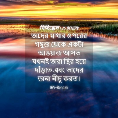 Picture 04 - যিহিষ্কেল 1:25 BENIRV - তাদের মাথার ওপরের - Bible Verse Picture