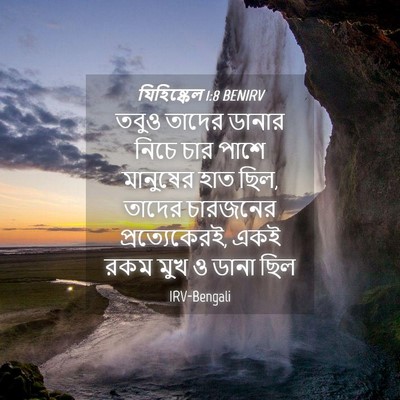 Picture 04 - যিহিষ্কেল 1:8 BENIRV - তবুও তাদের ডানার - Bible Verse Picture