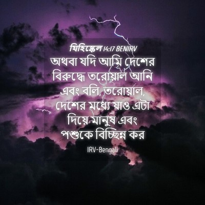 Picture 04 - যিহিষ্কেল 14:17 BENIRV - অথবা যদি আমি দেশের - Bible Verse Picture