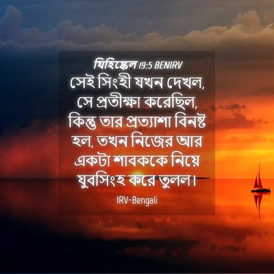 Picture 04 - যিহিষ্কেল 19:5 BENIRV - সেই সিংহী যখন দেখল, - Bible Verse Picture