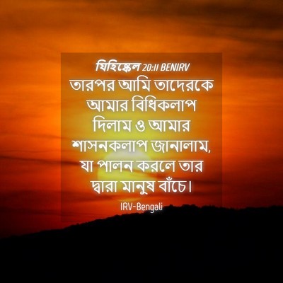Picture 04 - যিহিষ্কেল 20:11 BENIRV - তারপর আমি তাদেরকে - Bible Verse Picture